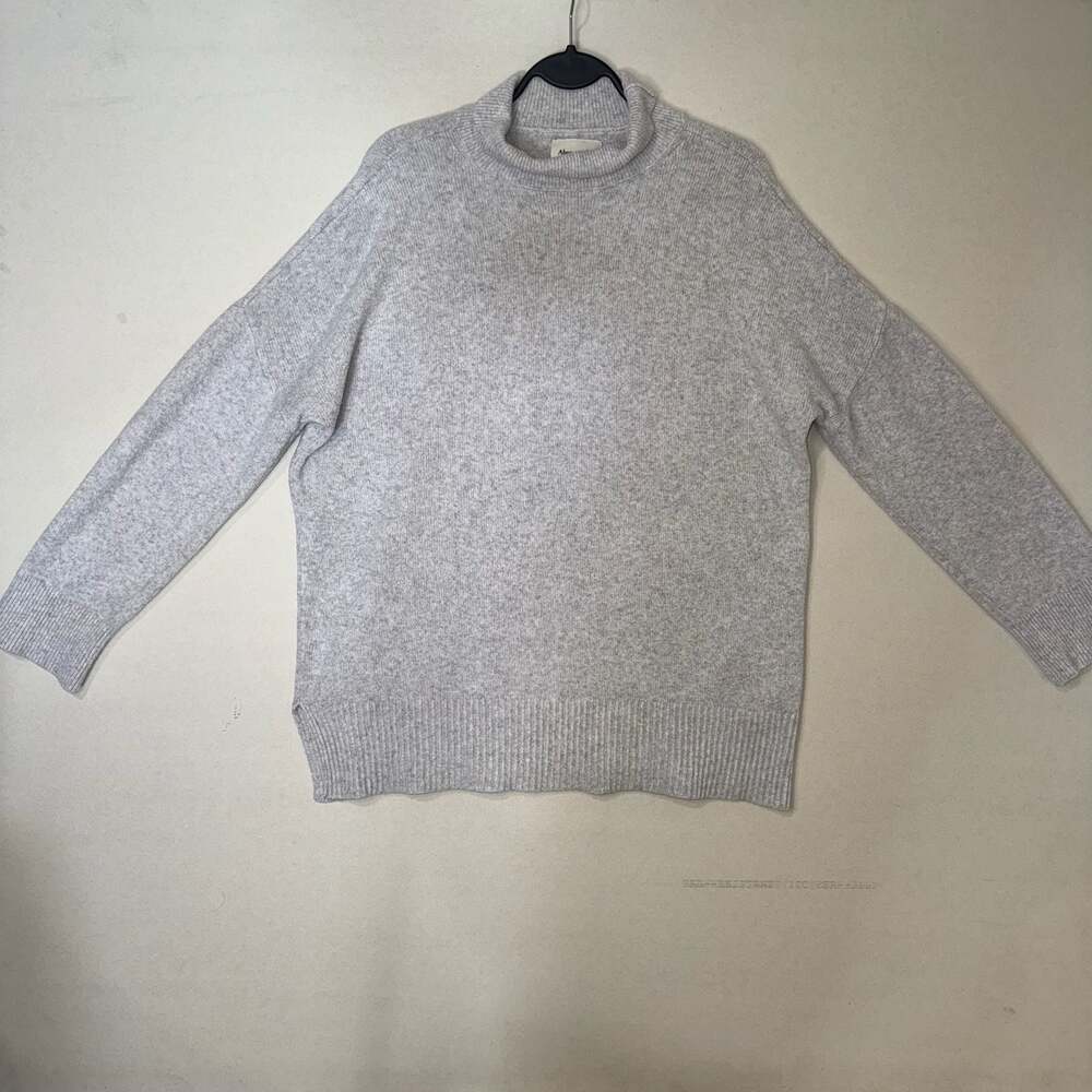 Abercrombie & Fitch Oversized Cloud Mockneck Sweater in Light Grey